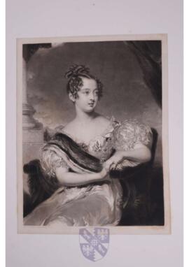 Portrait print of Maria II, Queen of Portugal