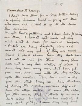 Letter from Ruth to George Mallory, 17 October 1918