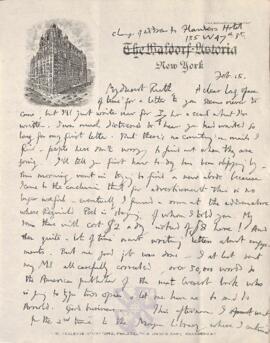 Letter from George to Ruth Mallory, 15 February 1923