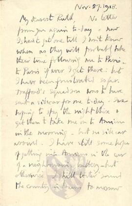 Letter from George to Ruth Mallory, 27 November 1918