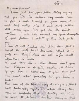 Letter from Ruth to George Mallory, 3 November 1918