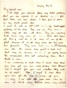 Letter from Ruth to George Mallory, 12 November 1916