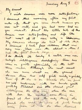 Letter from Ruth to George Mallory, 5 August 1916