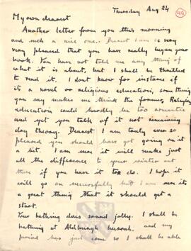 Letter from Ruth to George Mallory, 24  August 1916