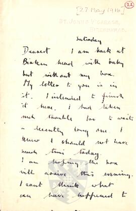 Letter from Ruth to George Mallory, 27 May 1916