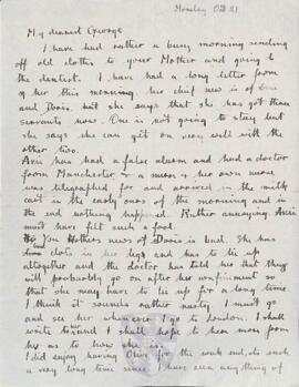 Letter from Ruth to George Mallory, 21 October 1918