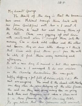 Letter from Ruth to George Mallory, 5 October 1918