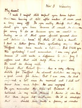 Letter from Ruth to George Mallory, 8 November 1916