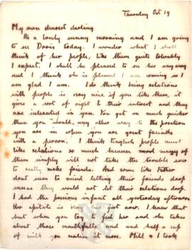 Letter from Ruth to George Mallory, 19 October 1916