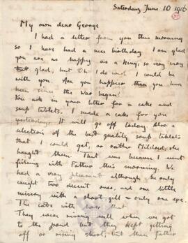 Letter from Ruth to George Mallory, 10 June 1916