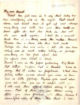 Letter from Ruth to George Mallory, 16 November 1916