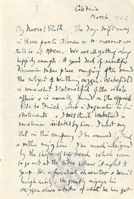 Letter from George to Ruth Mallory, March 1922