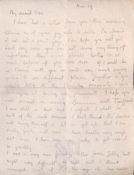 Letter from Ruth to George Mallory, 19 November 1918