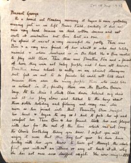 Letter from Ruth to George Mallory, c. 18 September 1916