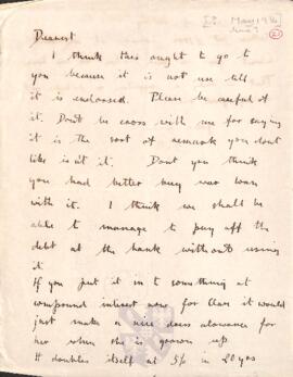 Letter from Ruth to George Mallory, c. May 1916