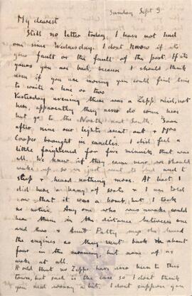 Letter from Ruth to George Mallory, 3 September 1916
