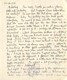 Letter from George to Ruth Mallory, 20 November 1916