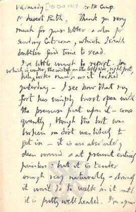 Letter from George to Ruth Mallory, c. 10 October 1917
