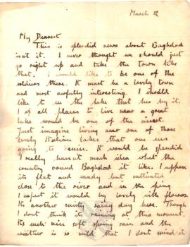 Letter from Ruth to George Mallory, 12 March 1917