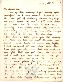 Letter from Ruth to George Mallory, 15 October 1916