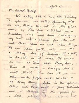 Letter from Ruth to George Mallory, 23 April 1917