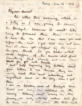 Letter from Ruth to George Mallory, 12 June 1916