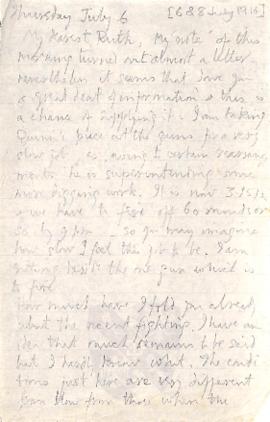 Letter from George to Ruth Mallory, 6-8 July 1916