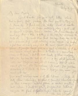 Letter from George Mallory to Marjorie Turner, 1 July 1922