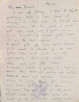 Letter from Ruth to George Mallory, 10 February 1917