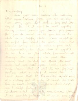 Letter from Ruth to George Mallory, 12 - 13 December 1916