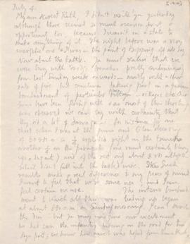Letter from George to Ruth Mallory, 4 July 1916