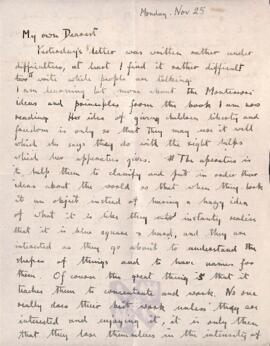 Letter from Ruth to George Mallory, 25 November 1918