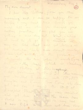 Letter from Ruth to George Mallory, 9 - 10 August 1916