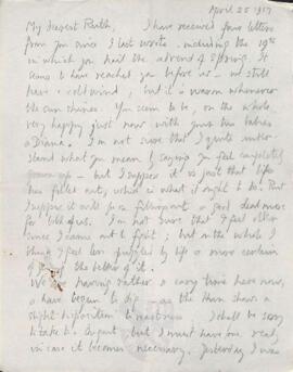 Letter from George to Ruth Mallory, 25 April 1917
