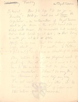 Letter from George to Ruth Mallory, 18 January 1916