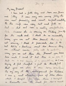 Letter from Ruth to George Mallory, 17 December 1918