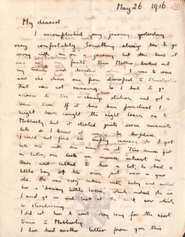 Letter from Ruth to George Mallory, 26 May 1916