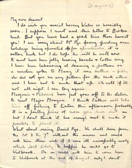 Letter from Ruth to George Mallory, c.  August 1915