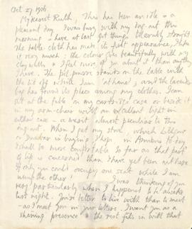 Letter from George to Ruth Mallory, 27 October 1916