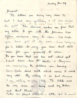 Letter from Ruth to George Mallory, 29 December 1918