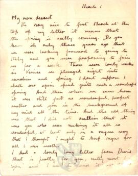 Letter from Ruth to George Mallory, 1 March 1917