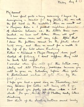 Letter from Ruth to George Mallory, 6  August 1915