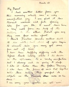 Letter from Ruth to George Mallory, 16 March 1917