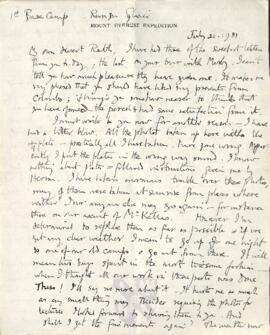 Letter from George to Ruth Mallory, 22-31 July 1921