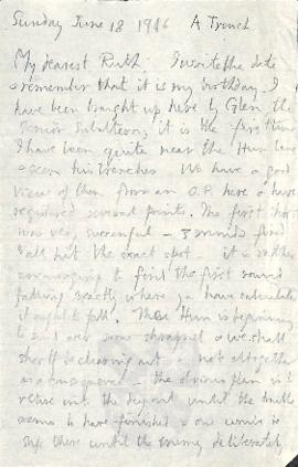 Letter from George to Ruth Mallory, 18 June 1916