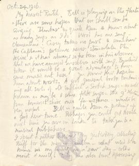Letter from George to Ruth Mallory, 24 October 1916