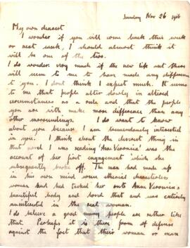 Letter from Ruth to George Mallory, 26 November 1916