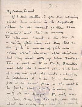 Letter from Ruth to George Mallory, 7 December 1918