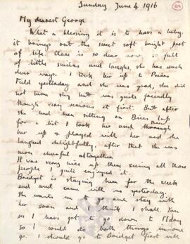 Letter from Ruth to George Mallory, 4 June 1916