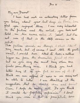 Letter from Ruth to George Mallory, 11 December 1918